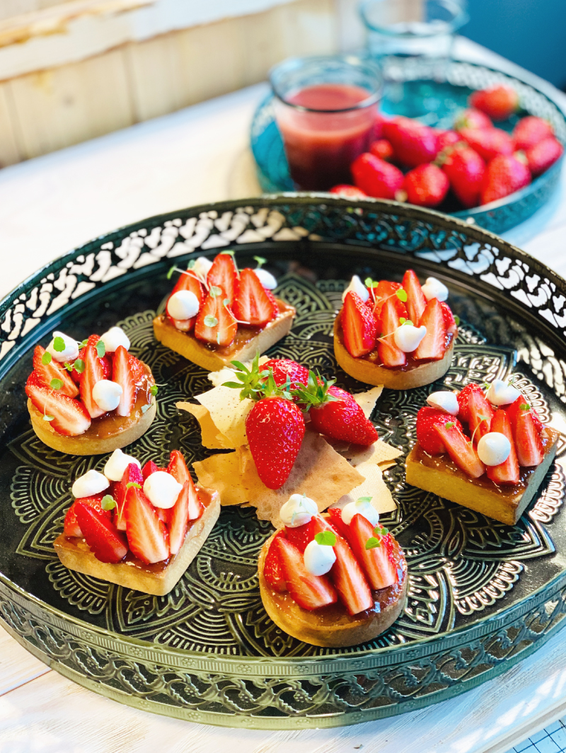 Tartelette fraise-rhubarbe
