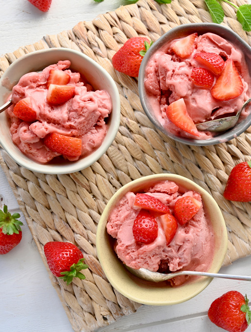 Recette de glace aux fraises de France